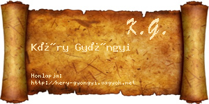 Kéry Gyöngyi névjegykártya